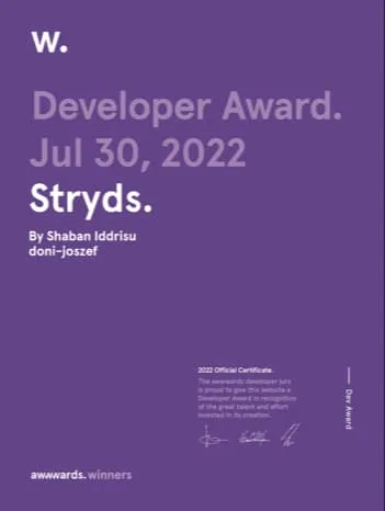 Award Certificate